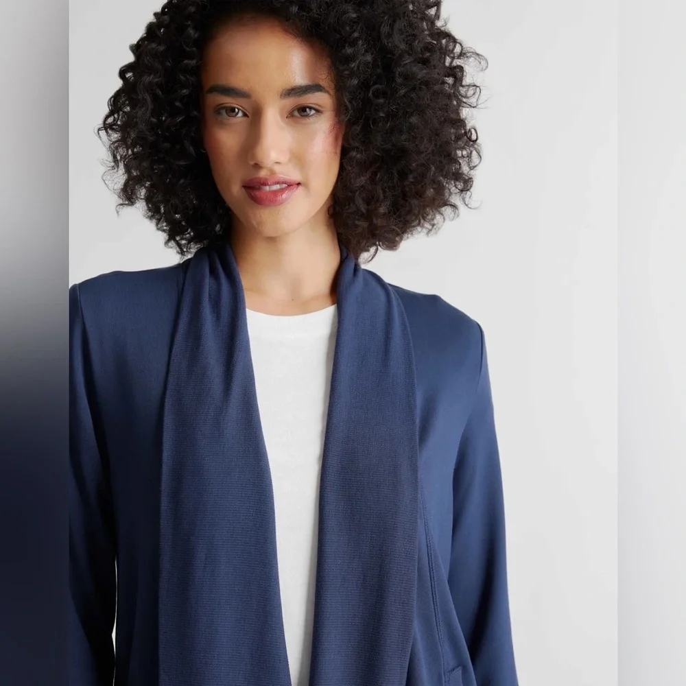 Quince French Terry Modal Cardigan in Navy $89 Size S - Picture 2 of 12